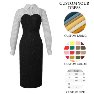 Zyht 21527 mùa xuân mùa thu phụ nữ mỏng dài tay Áo Bodycon váy phụ nữ ropa Dama màu đen thanh lịch phụ nữ ăn mặc giản dị - Product Image 6