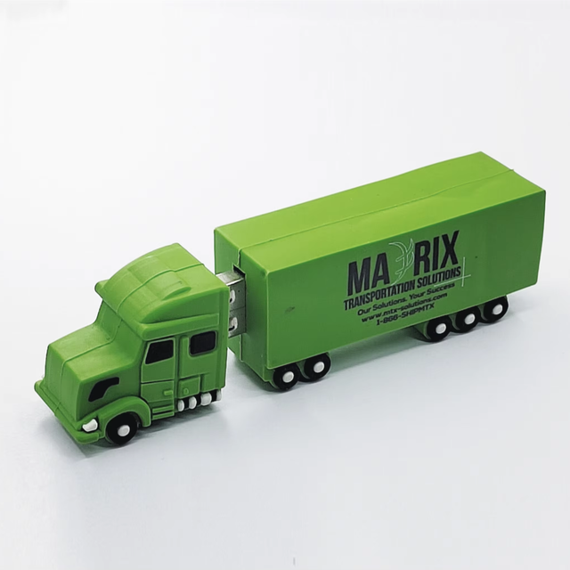 Custom PVC 3D Car Truck USB Flash Drive Container Christmas Promotional Silicone Corporate Gifts with Company Logo