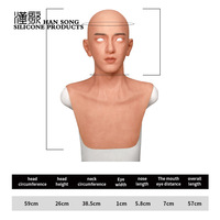 Jeunes hommes masque délicat jouet humain Halloween visage Silicone réaliste pleine tête masque