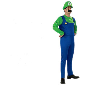 Paquete de 4 accesorios de disfraz de <span class=keywords><strong>Mario</strong></span> <span class=keywords><strong>Bros</strong></span> con mono, <span class=keywords><strong>gorra</strong></span> Luigi Hats, bigotes, guantes blancos para disfraz de Cosplay elegante - Product Image 4