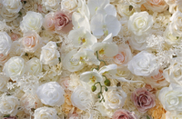 2025 nouveau 5D blanc soie Rose fermeture éclair fleur mur Design moderne 8x8 fleur artificielle pour Pâques mariage décorations murales
