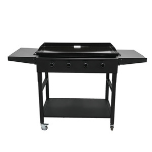Multifunctional <b>Smokeless</b> 4-Burner Gas Grill With Griddle Trolley Outdoor <b>BBQ</b> Stove 154.5x75x101cm - Product Image 2