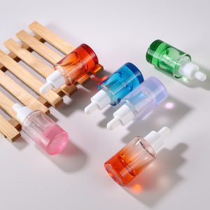 Flacon compte-gouttes en verre transparent dégradé 20 ml pour sérum de soin et huile capillaire, emballage en gros pour marque privée OEM MLM - Product Image 2