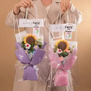 D388 2025 Nuevo Ramo de Flores de Ganchillo Hecho a Mano con Rosas para el Día de San Valentín, Regalo de Navidad, Ramo Decorativo para el Hogar - Product Image 2