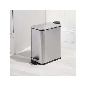 Cubo de basura de material de acero inoxidable de alta calidad con pedal, respetuoso con el medio ambiente, para la cocina, a prueba de fuego