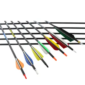 A fibra pura personalizada do carbono setas OEM/ODM 300-600 eixos da espinha pontas do alvo para o tiro ao ar livre do tiro com arco e flecha