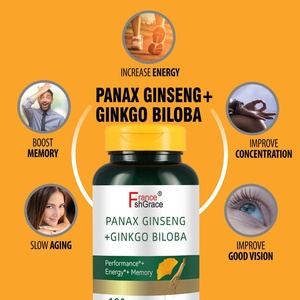 สารสกัดจากพืช Panax โสม + แปะก๊วย biloba สนับสนุนระบบภูมิคุ้มกันของคุณแคปซูล Panax โสม + แปะก๊วย biloba - Product Image 2