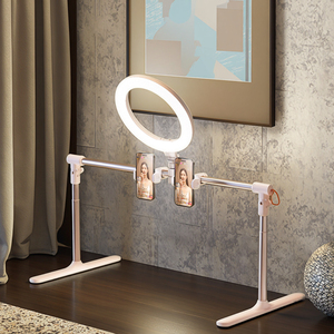 Jopree F5 soporte de luz de anillo superior ajustable Compatible con soporte de teléfono Luz de relleno para transmisión en vivo iluminación fotográfica - Product Image 1