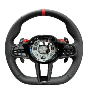 พวงมาลัยหนังคาร์บอนไฟเบอร์แบบฐานเรียบสำหรับ BMW F01 F02 F06 F07 F10 F11 F12 F13 F30 F80 G20 G28 G29 G30 F87 X3 X4 X5 X6 - Product Image 6