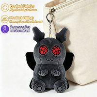 Porte-clés en peluche personnalisés, jouets en peluche chauve-souris avec boîte, fabricant OEM, breloques de sac en peluche de 10 cm, elfes noirs de dessin animé