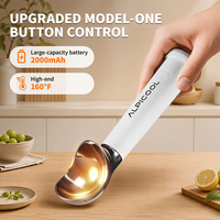 Alpicool - La Mejor Cuchara Eléctrica Recargable para Helado con Calentamiento Automático, Soporte Metálico para Conos, Ecológica