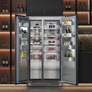 Réfrigérateur côte à côte 455L, sans givre, encastrable, avec revêtement en acier inoxydable 304, économe en énergie, refroidissement par air pour cuisine domestique - Product Image 1