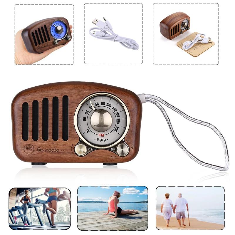 オールドラジオ機器 レトロなBluetoothスピーカーRedVintage RadioOldFashion-完全な