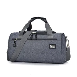 Factory Wholesale Custom Logo Waterproof Grey Sport Gym Travel Bag for Men