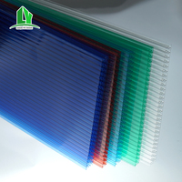 Plaque de toiture en polycarbonate transparente anti-UV à quatre parois de 16 mm de la marque Lanyu pour toiture d'atelier industriel, approvisionnement de 1000 m²