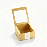 Boîte cadeau pour boulangerie en papier kraft avec poignée, pelliculage mat, revêtement UV, estampage à chaud pour emballage alimentaire et pâtisserie, boîtes d'expédition recyclables