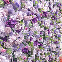 NINI Mur floral artificiel imperméable fait main en soie réaliste 5D Rose Violet, couleurs personnalisées, respectueux de l'environnement, pour mariage