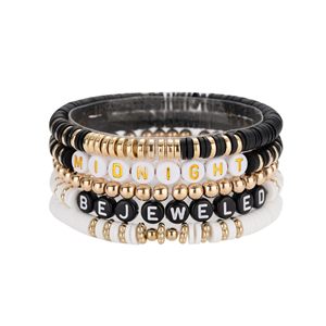 Corda transfrontaliera con <span class=keywords><strong>cuore</strong></span> intrecciato grazioso bracciale da donna placcato in oro con perline con lettere colorate regolabili fatte a mano - Product Image 2
