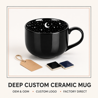 Fábrica de Tazas de Café de Lujo de Diseño con Elegante Cuerpo Negro y Decoración con Detalles Violeta para Programas VIP de Marcas de Estilo de Vida Premium