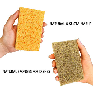 Sinh thái thân thiện phân hủy sinh học tự nhiên nhà bếp compostable cellulose và dừa Walnut Scrubber miếng bọt biển cho các món ăn - Product Image 6