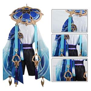 Costume de <span class=keywords><strong>cosplay</strong></span> pour femme Fatui <span class=keywords><strong>Scaramouche</strong></span> Balladeer Genshin Impact Wanderer Kunikuzushi, uniforme, perruque, costumes d'Halloween anime - Product Image 2