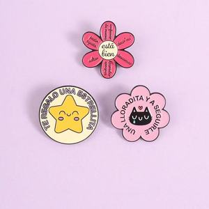 Épingles en alliage de zinc avec affirmations positives, motif fleur et étoile, pour le bien-être personnel et l'encouragement - Product Image 2