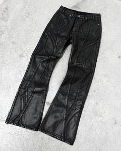 Groothandel Custom Oversized Uitlopende Wijde Pijpen Wash Distressed Vintage Cargo Wax Jorts Denim Broek <span class=keywords><strong>Baggy</strong></span> Broek Jeans Hommes Mannen - Product Image 1