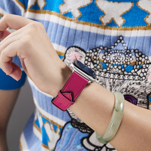 Correas de reloj personalizadas de cuero Swift de piel de vaca de grano fino francés Reemplazo de gama alta para relojes Apple Relojes generales - Product Image 3