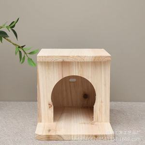 Casa de Madera para Hámster, Rectangular, Duradera, para Interiores, Tamaño Pequeño - Product Image 3