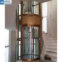Ascenseur panoramique haut de gamme pour villa, ascenseur hydraulique pour maison avec porte automatique