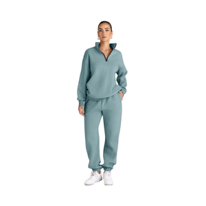 Conjunto de chándal atlético de moda con estampado sólido de invierno para mujer para ejercicio Fitness Yoga correr entrenamiento y ropa deportiva informal - Product Image 1