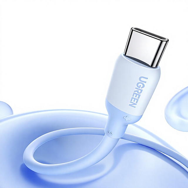 UGREEN  Type c Data Cable Silicone PD100W Fast Charging  Dual-head Charging Cable for Computers and Mobile Phones