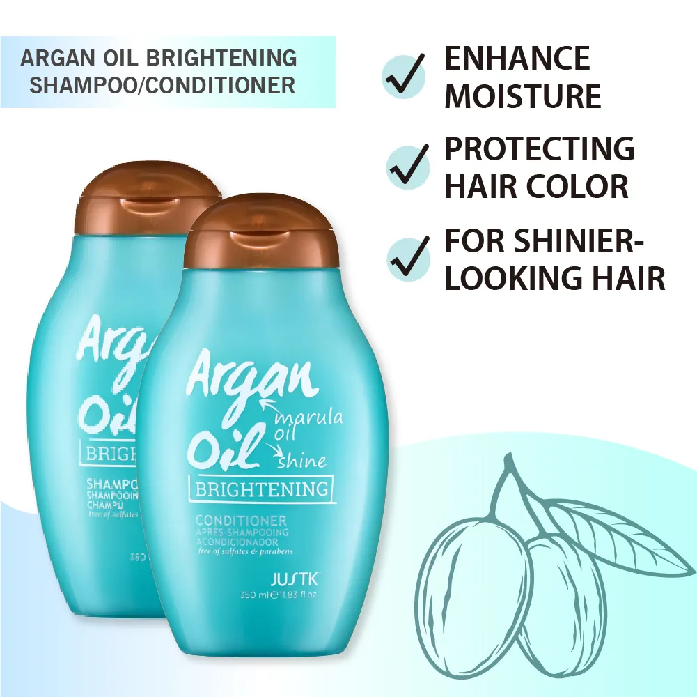 Justk Groothandel Professionele Private Label Siliconen Gratis Haarverzorging Argan Olie Natuurlijke Haar Shampoo En Conditioner Bulk