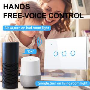 ANDELI Tuya Bảng Kính Cuộc Sống Thông Minh Công Tắc Cảm Ứng Tiêu Chuẩn Mỹ/AU Đèn Điều Khiển Giọng Nói Dòng Lửa Đơn/Không Dây Công Tắc Gắn Tường - Product Image 3