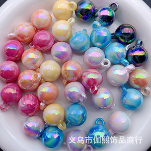 Alpine Cream Colored 16mm Round <b>Beads</b> With Hanging Hole Plated <b>Plastic</b> Resin For DIY Handmade Car Pendant Ornament Beading - Product Image 3