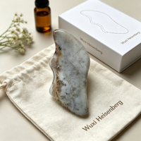 Outils de massage Gua Sha en agate fleur de cerisier en forme d'éclair pour le visage