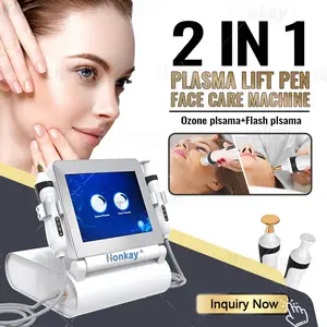 professional oem logo 2 in 1 jet face plasma needles acne removal ozone plasma skin lift shower cold plasma pen beauty machine