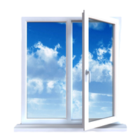 Ventanas Francesas Modernas de Aluminio Negro con Marco Horizontal, Doble Vidrio, Impermeables e Insonorizadas para Cocina de Hotel