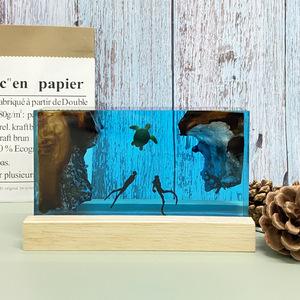 Ornement de sculpture en résine à durcissement à froid, petite tortue, série Océan, veilleuse d'ambiance, créatif transfrontalier de Noël - Product Image 3