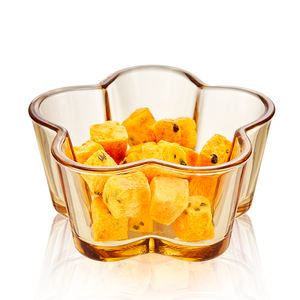 Linuo transparente ámbar resistente al calor alto borosilicato <span class=keywords><strong>cerveza</strong></span> ensalada postre fruta tazón de vidrio plato redondo conjunto Kit para Decoración - Product Image 6