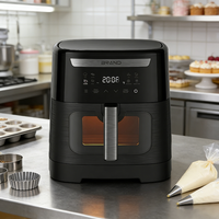 Friteuse à air électrique 7L moderne avec écran tactile intelligent, mini-grill, cuisson sans huile, pour usage domestique, extérieur et commercial, en plastique