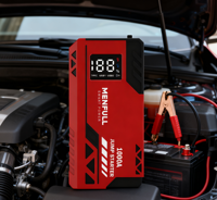Démarreur de saut de voiture JSP-8000 1000A Peak 8000mAh pour voitures à essence 12V inférieures à 3,5 L-avec chargeur mobile, lumière LED et écran LCD