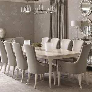 Moderne Luxe Elegante Meubels Voor Eetkamer Houten Gemaakte Dinging Set Eettafel En Stoelen