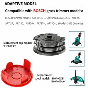 1600A00X61 1600A00DU0 F016L72438 Bobine avec couvercle 3Cap de rechange pour tondeuse BOSCH ART 30-36 LI GrassCut36 ART 24 ART 27 ART 30 - Product Image 5
