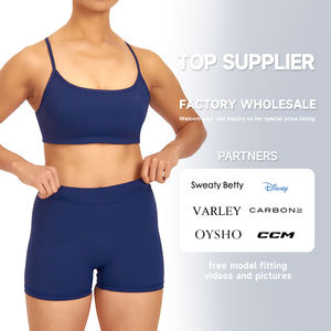 Luckpanther交叉肩带无背作物运动文胸锻炼短裤主动穿瑜伽套装健身健身房臀部提升瑜伽套装 - Product Image 5