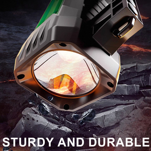 Công suất cao có thể sạc lại LED Spotlight IP68 Hợp kim nhôm không thấm nước 5000K ánh sáng ban ngày cầm tay tìm kiếm Chỉ báo pin - Product Image 3