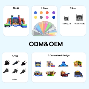 <b>Inflatable</b> Bounce House with Slide High Quality Ball Theme <b>Large</b> Bounce House with Double Slide for Rent Party - Product Image 5