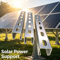 Profilé en acier galvanisé en forme de U pour support solaire, haute capacité de charge, acier en U anticorrosion pour les grands projets de fermes solaires