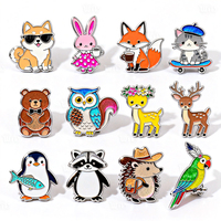 Badge promotionnel personnalisé en alliage de zinc émaillé souple, motif animal de dessin animé, moulé sous pression, pour club, cadeau d'entreprise