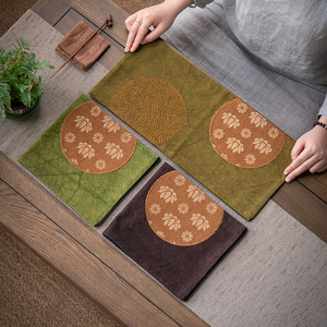 Tapete de Té Retro Chino, Rectangular, de Lona Teñida, para Mesa de Té, Aislante del Calor, Accesorio para la Ceremonia del Té - Product Image 2